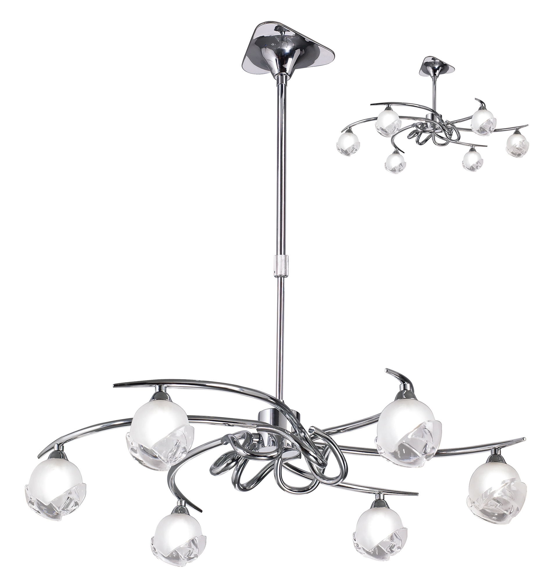 M0801  Fragma Telescopic/Semi Flush 6 Light